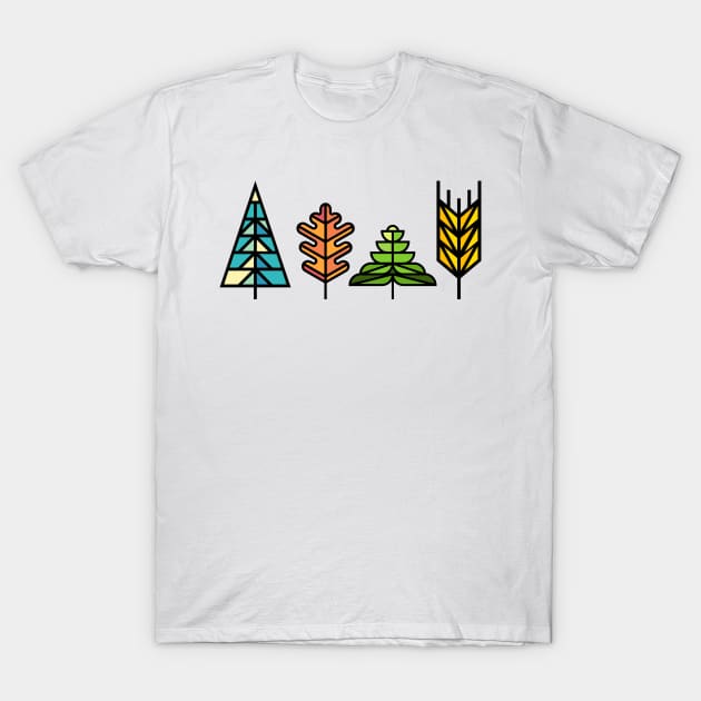 Geometric Trees T-Shirt by skstring